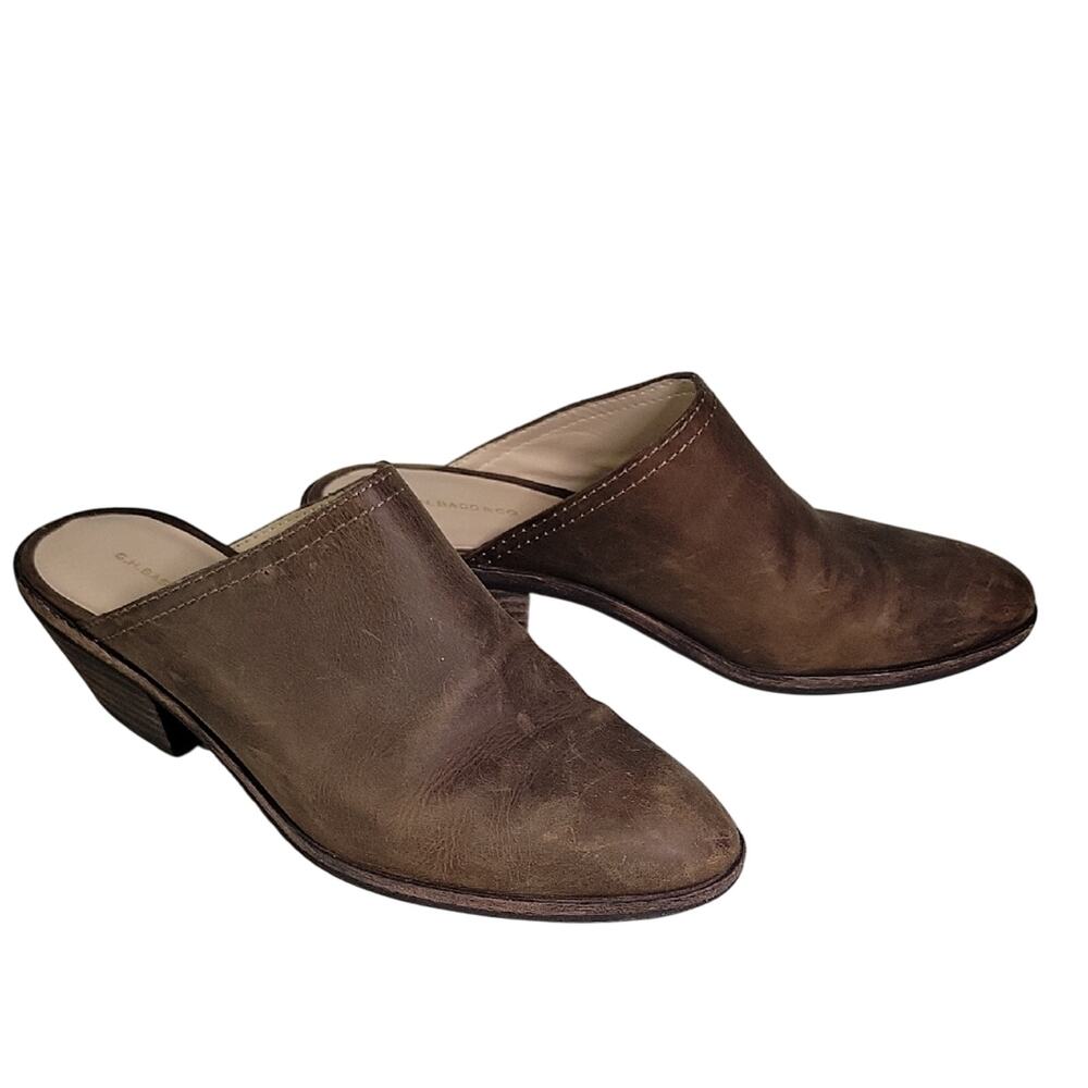 G.H. Bass & Co. Nikki Brown Leather Slip On Mules Womens Size 7